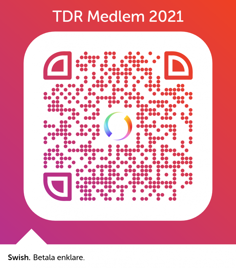 QR-kod för medlemsavgift 2021 via Swish. Bli medlem!